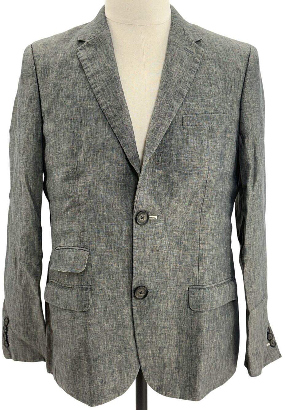 Penguin Munsingwear Gray Linen Sport Coat Blazer Mens 40R Jacket